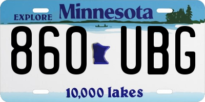 MN license plate 860UBG