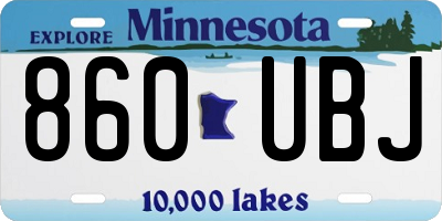 MN license plate 860UBJ
