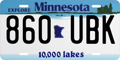 MN license plate 860UBK