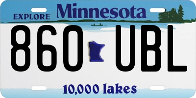 MN license plate 860UBL
