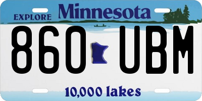 MN license plate 860UBM