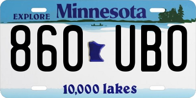 MN license plate 860UBO