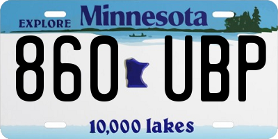 MN license plate 860UBP