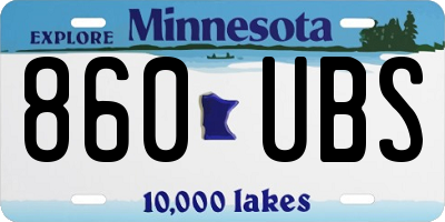 MN license plate 860UBS