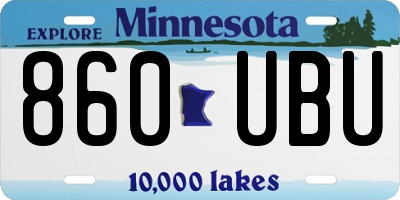 MN license plate 860UBU
