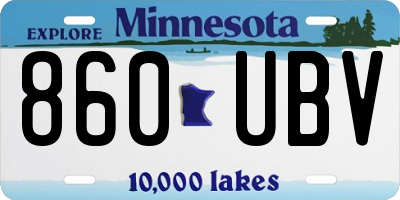 MN license plate 860UBV