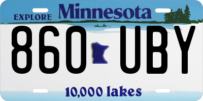 MN license plate 860UBY