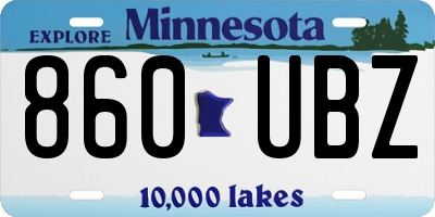 MN license plate 860UBZ