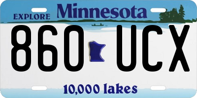 MN license plate 860UCX