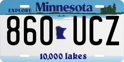 MN license plate 860UCZ