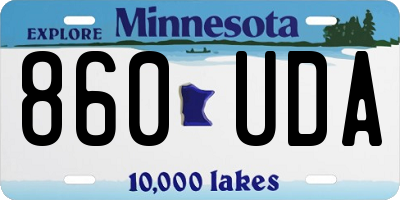 MN license plate 860UDA