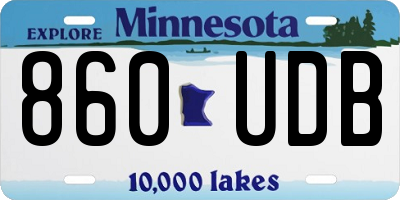 MN license plate 860UDB