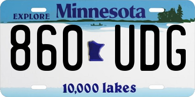 MN license plate 860UDG