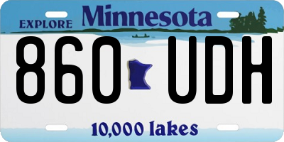 MN license plate 860UDH