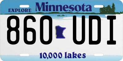 MN license plate 860UDI