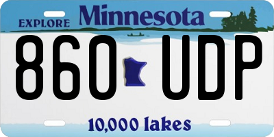 MN license plate 860UDP