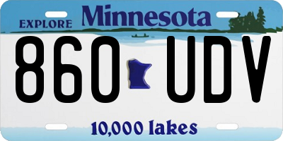 MN license plate 860UDV