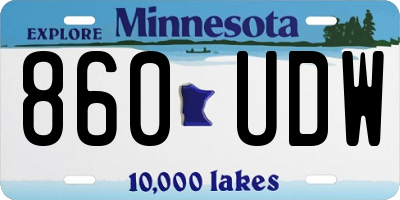 MN license plate 860UDW