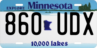 MN license plate 860UDX