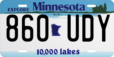 MN license plate 860UDY