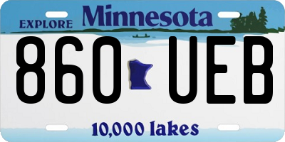 MN license plate 860UEB