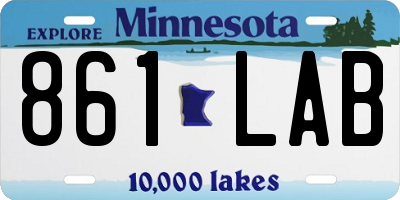 MN license plate 861LAB