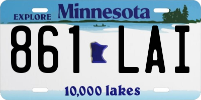 MN license plate 861LAI