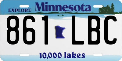 MN license plate 861LBC