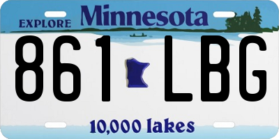 MN license plate 861LBG