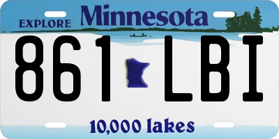 MN license plate 861LBI
