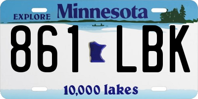 MN license plate 861LBK