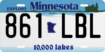 MN license plate 861LBL