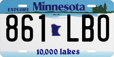 MN license plate 861LBO
