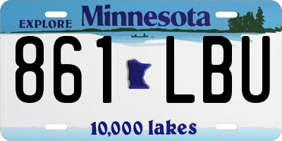 MN license plate 861LBU