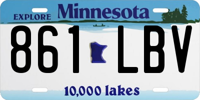 MN license plate 861LBV