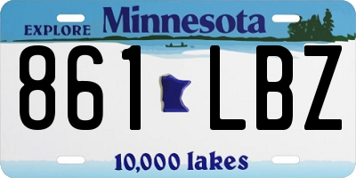 MN license plate 861LBZ