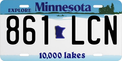 MN license plate 861LCN