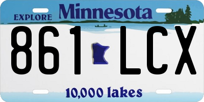MN license plate 861LCX