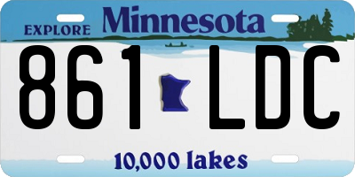 MN license plate 861LDC