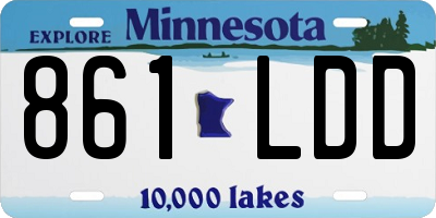 MN license plate 861LDD