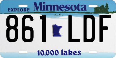 MN license plate 861LDF