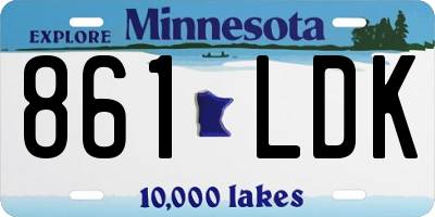 MN license plate 861LDK