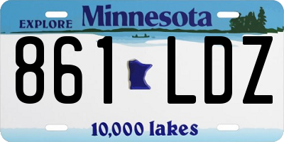 MN license plate 861LDZ