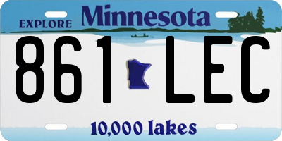 MN license plate 861LEC