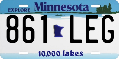MN license plate 861LEG