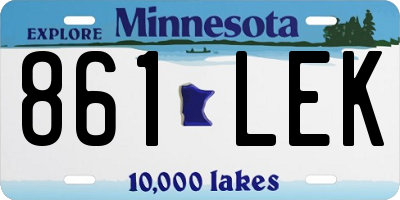 MN license plate 861LEK