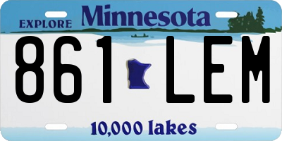 MN license plate 861LEM