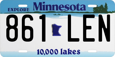 MN license plate 861LEN