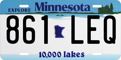 MN license plate 861LEQ