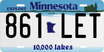 MN license plate 861LET